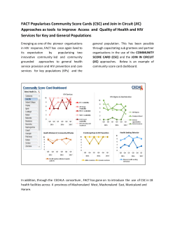 FACT Pioneers and Institutionalise use of Community Score Cards