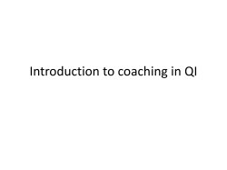 Introduction to coaching in QI