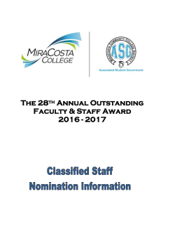 Any student may nominate one classified staff member. Any given