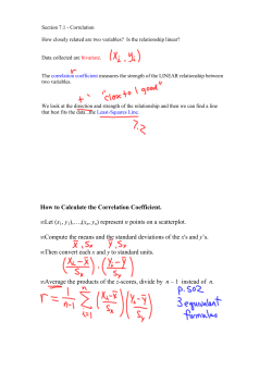 How to Calculate the Correlation Coefficient. &bull; Let (x1, y1),&hellip;,(xn, yn