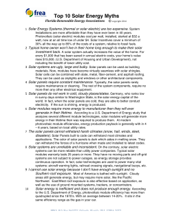 Top 10 Solar Energy Myths - Florida Renewable Energy Association