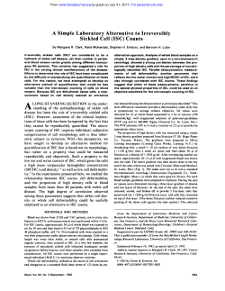 Sickled Cell (ISC) Counts