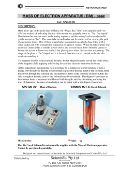 Mass of Electron Apparatus Instruction Sheets