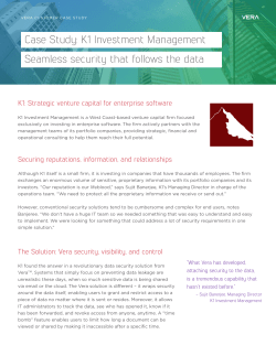 Case Study: K1 Investment Management Seamless security
