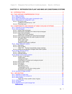 Chapter 18: Refrigeration Plant and Mine Air Conditioning Systems