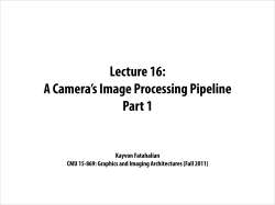 Digital Camera Image Processing Pipeline, Part I