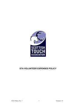 sta volunteer expenses policy