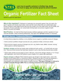Organic Fertilizer Fact Sheet