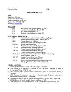 Curriculum Vitae - Western Kentucky University