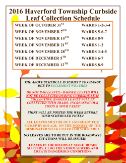 2016 Haverford Township Curbside Leaf Collection Schedule