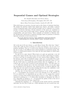 Sequential Games and Optimal Strategies