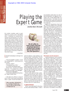 Playing the Expert Game