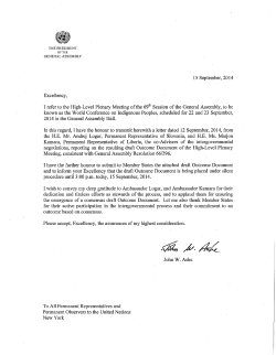 Outcome Document - the United Nations