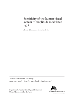 Sensitivity of the human visual system to amplitude modulated light