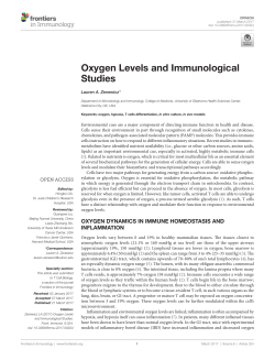 Oxygen Levels and Immunological Studies