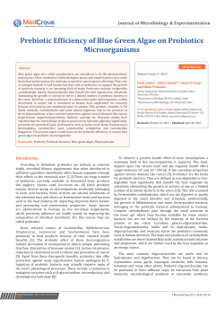 Prebiotic Efficiency of Blue Green Algae on Probiotics