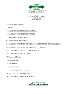 AGENDA 1. Meeting called to order at ______