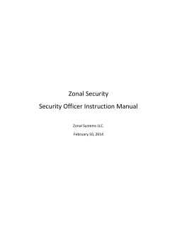 Zonal System`s Officer`s Manual