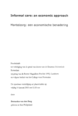 Informal care: an economic approach Mantelzorg: een economische