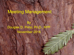Meeting Management - Crestline Forestry