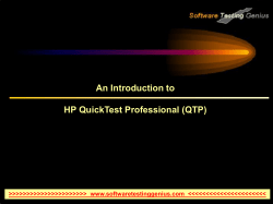 An Introduction to QTP - Software Testing Genius