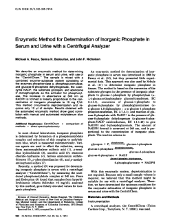 Enzymatic Method for Determinationof Inorganic Phosphate in