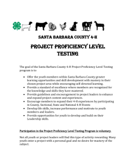 SBC 4-H Level Testing Program Outline (word)