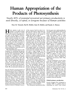 Human Appropriation of the Products of Photosynthesis