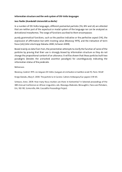 Information structure and the verb system of Oti