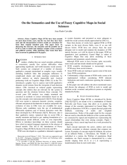 On the Semantics and the Use of Fuzzy Cognitive Maps - INESC-ID