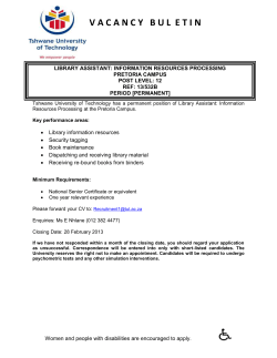 Advert Library Assistant Information Resources Processing final