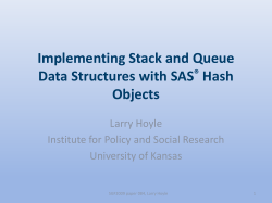 Implementing Stack and Queue Data Structures with SAS&reg; Hash