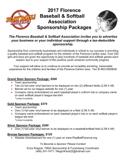 2017 Sponsor Sheet - Play Ball Florence