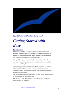 OpenOffice.org`s Database Component Getting Started with Base