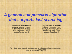 A general compression algorithm that supports fast searching