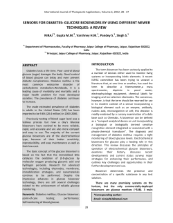 SENSORS FOR DIABETES: GLUCOSE BIOSENSORS BY USING