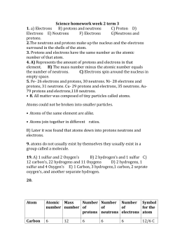 Science homework week 2 term 3