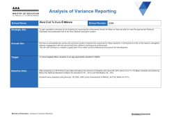 Analysis of Variance Reporting Analysis