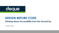 Thinking About Accessibility from the Ground Up