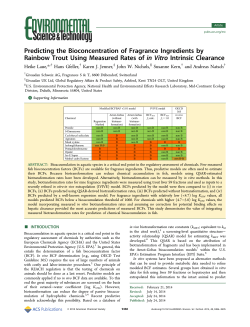 Predicting the Bioconcentration of Fragrance Ingredients by