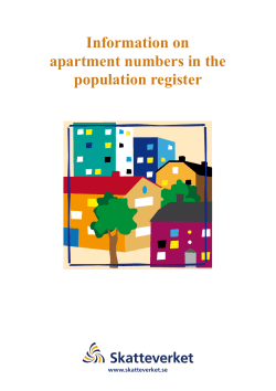 Information on apartment numbers in the population register