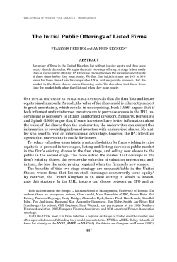 The Initial Public Offerings of Listed Firms