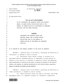 Bill Drafting Template - Arkansas General Assembly