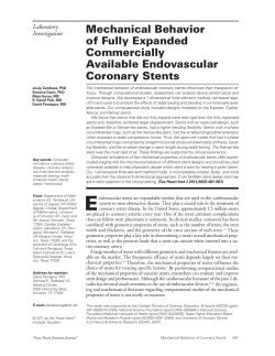 Mechanical Behavior of Fully Expanded Commercially Available