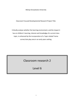 Classroom research 2 Level 6 - Bishop Grosseteste University
