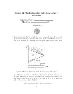 Esame di Fluidodinamica delle Macchine (I modulo)