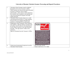 Telecheck Scanner Processing and Deposit Procedures (Finance)
