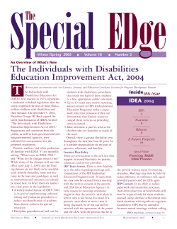 The Individuals with Disabilities Education Improvement Act
