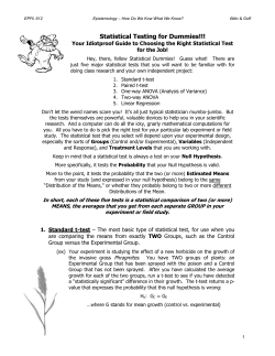 Statistical Testing for Dummies