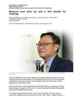 Malaysian team takes top spot in SEA Deloitte Tax Challenge